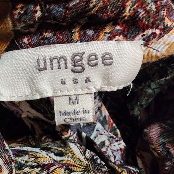 Umgee boho oversized short dress / tunic top V cut out back woman's size medium - Picture 2 of 12